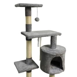 PALOMA Rascador para gatos gris oscuro 40 x 40 x 114 cm - 3 plataformas, 1 cuerda, 1 nicho, rascadores PALOMA Rascador para gatos gris oscuro 40 x 40 x 114 cm - 3 plataformas, 1 cuerda, 1 nicho, rascadores