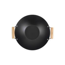 Inde Sartén Wok con 2 Asas de Madera, 35 cm (6 Unidades)