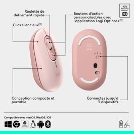 Ratón Logitech POP Rosa