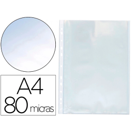 Q-connect Funda Multitaladro Cristal DIN A4 80 mc para Documentos, Caja de 1400 Unidades