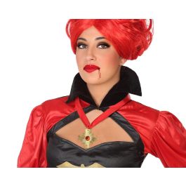 Collar Halloween Cruz Dorada Cinta Roja 42 cm