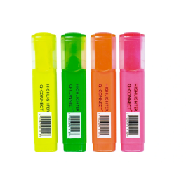 Q-connect Rotulador fluorescente colores surtidos, caja de 4 unidades