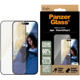 PanzerGlass UWF Protector de Pantalla para iPhone 16 / 15 Ultra-Wide Fit, Resistente a Rayones y Golpes