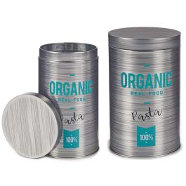 Kinvara Bote Hojalata Redondo Organic Pasta Gris 10.4x10.4x18.2 cm (Set de 24) Precio: 38.59000002. SKU: S3611044