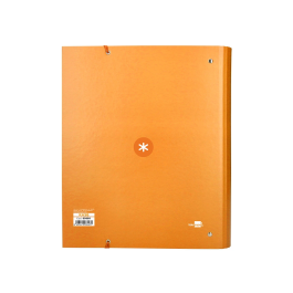 Antartik Carpeta con recambio A4 cuadro 5mm forrada 4 anillas 40mm redondas con solapa color mostaza