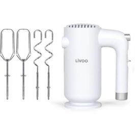 Livoo LIV1713288606220 Batidora Eléctrica 250 W, 5 Velocidades y Función Turbo, Blanco