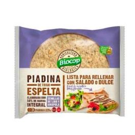 BIOCOP Piadina Trigo Espelta Lino Amapola Bio 225g - Harina Integral y Blanca, Apto Veganos, Con Aceite Oliva Virgen Extra Precio: 4.49999992. SKU: B1DCCJXZLL