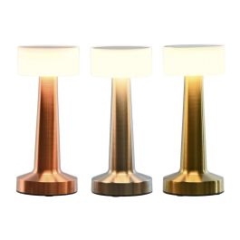 DKD Home Decor Lámpara Sobremesa Moderno Táctil Recargable Plateado Dorado Cobrizo Pack 3 Unidades 9 x 21 x 9 cm