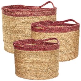 Home Deco Factory Juego de 3 Cestas Trenzadas Bicolo