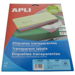 Etiquetas Adh.Impr.Apli A4 Polyester Transp.Brillo Inkjet Blister 10H 70X37 Mm C.Rectos 240 Uds.(10051) Precio: 22.49999961. SKU: BIX10051