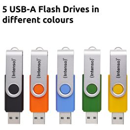 Intenso USB Stick 3.2 Multipack x5 256GB Office Line Memoria USB Giratoria Multicolor