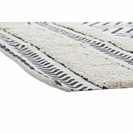 DKD Home Decor Alfombra Scandi Zig Zag Negra y Blanca de Poliéster 226x160 cm, 0.7 cm de Grosor, 1000 gsm