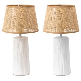Lampara Sobremesa Urban DKD Home Decor Blanco Natural 22 x 40 x 22 cm (4 Unidades) Precio: 79.88999953. SKU: B1359THXR8