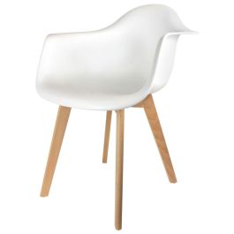 Home Deco Factory Butaca Blanca de Madera y Polipropileno Confortable 62x59,5 cm Precio: 68.4999997. SKU: B1KFH69AFN