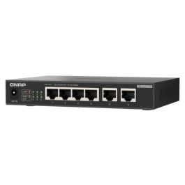 QNAP QSW-2104-2T-R2 Switch No Administrado 10G Ethernet, 4 Puertos 2.5GbE + 2 Puertos 10GbE, Escritorio Negro