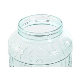 DKD Home Decor Dispensador de Bebidas Cristal y Acero Inoxidable 3,6L Azul Desmontable, Apto para Lavavajillas, 21x26x16 cm