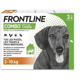 FRONTLINE 3 COMBO Pipetas Antiparasitarias para Perros - 2 a 10 kg - Pulgas, garrapatas, piojos masticadores