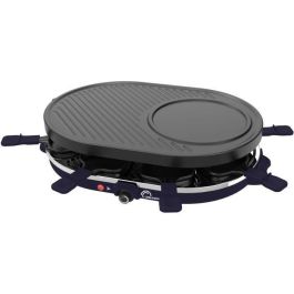 Máquina de raclette - LITTLE BALANCE - Multi queso - 1200 W - 8 personas - Parrilla extraíble / crepe - Azul noche