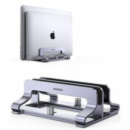 UGREEN Soporte Vertical para Portátil Dual-slot Gris de Aluminio y Silicona para Laptops hasta 17.3"