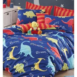 Juego de cama - ASI8681875600087 - 1 funda nórdica 220x240 cm + 2 fundas de almohada 60x60 cm - 65% algodón, 35% poliéster - Azul