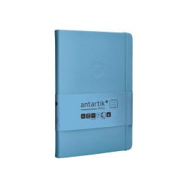 Cuaderno Con Gomilla Antartik Notes Tapa Dura A5 Hojas Rayas Azul Claro 100 Hojas 80 gr Fsc