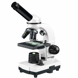 Bresser BRE4007922056135 Microscopio Biolux SEL Junior con Zoom, Aumento 40x-1600x, Soporte para Smartphone, Caja Rígida Blanca
