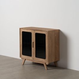 Mueble Auxiliar BURNIE Negro Natural Cristal Madera de mango 81 x 41 x 83 cm