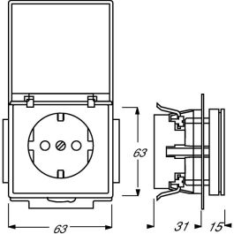 BUSCH JAEGER BJ 20 EUK-885 Enchufe con tapa abatible future linear negro mate