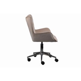 DKD Home Decor Silla Loft Ajustable Desmontable Crema Plateado Poliester Metal Altura Asiento 42-52 cm