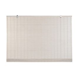 DKD Home Decor Estor Enrollable Oriental Blanco de Bambú de 120 cm de Ancho x 230 cm de Alto para Puertas