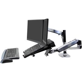 Ergotron Brazo Doble LX Redesign para Pantallas, 18.1kg, 24", Ajuste de Altura, Plata