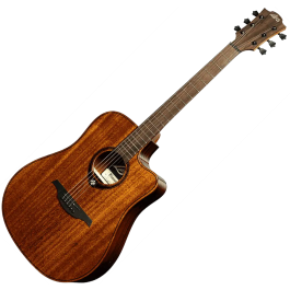 LAG Guitarra Acústica Dreadnought Cutaway A/E Tramontane 98 - Tapa de Caoba Maciza con Electrónica Stage LAG