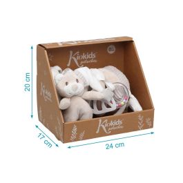 KioKids Peluche Espiral Osito Beige para Cuna y Silla de Paseo con Sonajero y Mordedor desde 0 Meses Colección Dolci Amici Con Caja