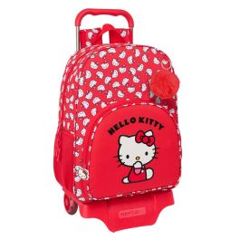 Mochila Escolar con Ruedas Hello Kitty Iconic Blanco Rojo 33 x 42 x 14 cm Precio: 63.99000058. SKU: B12TDADSKM