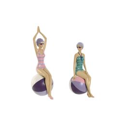 DKD Home Decor Figura Decorativa de Resina Estilo Mediterráneo Lila Turquesa 9x26.5x12.5 cm (Pack de 2) Precio: 25.88999974. SKU: B1FDFJVBNB