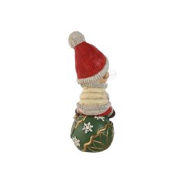 DKD Home Decor Figura Navidad Tradicional Magnesia LED Verde Rojo Blanco 51x23x20.5 cm Funciona con 3 Pilas AAA 2 Unidades