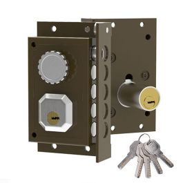 Dorcas Cerradura de sobreponer derecha con tirador C-c911d, cilindro redondo, 5 llaves seguridad, marrón Precio: 42.50000007. SKU: B19STFA2R7