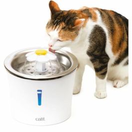 Cat It Fuente de Agua para Gatos Flower - 3 L - Tapa de Acero Inoxidable - Blanca - CAT43725