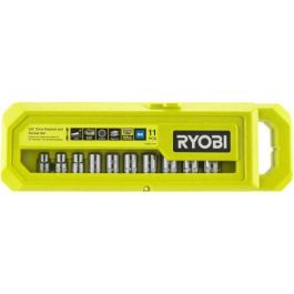 Caja de 1 llave de 90 dientes (ángulo de 4°) y 10 vasos de 3/8'' (de 8 a 15 mm, 16 y 17 mm) - Caja compatible con Ryobi LINK