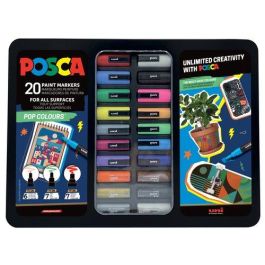 Posca Rotulador marcador de pintura, base agua no tóxico, punta cónica, maletín metálico 20 unidades colores surtidos Precio: 63.50000019. SKU: B1G4X8TRFC
