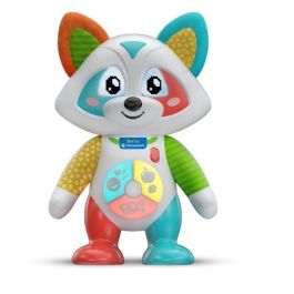 Baby Clementoni Oliver, el mapache juguetón interactivo con ojos LED y 4 modos de juego: Emociones, Comidas, Historia y Exploración
