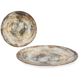 Plato Porcelana Llano 26Cm Marron Piedra Vessia (24 Unidades)