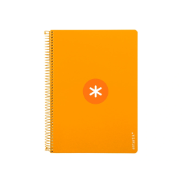 Antartik Cuaderno Espiral A4 Tapa Dura 80 Hojas 90gr Cuadro 4mm con Margen Color Mostaza
