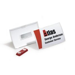 DURABLE Click Fold Placa Identificativa con Imán Polipropileno Transparente 40x75mm - 10 Unidades