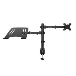 Coolbox Soporte de Monitor doble brazo para 2 monitores de hasta 32" o 1 monitor y portátil de 17", abrazadera, VESA 75/100, acero negro mate, 8 kg Precio: 27.50000033. SKU: B1HNAK3HLM