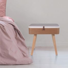 Home Deco Factory Essentiel Mesita de Noche Maleta Vintage Bicolor 40x30x51 cm