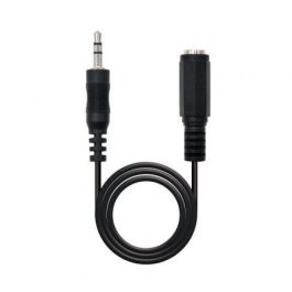 Nanocable 10.24.0205 Cable de Audio Estéreo Jack 3.5mm Macho a Jack 3.5mm Hembra para Prolongar Conexión de Audio, 5 Metros, Negro