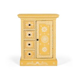 GINER Y COLOMER Cómoda de Madera de Mango con Puerta Decorada y 4 Cajones Precio: 471.8879. SKU: B1ABN7XQB9