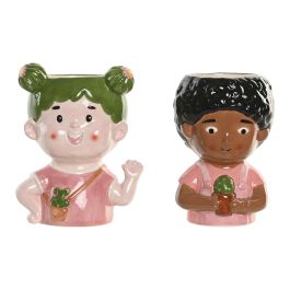 DKD Home Decor Macetero Urban Verde Marron Ceramica 11 x 16 x 11 cm (4 Unidades) Precio: 31.69000043. SKU: B18X69Q5YA