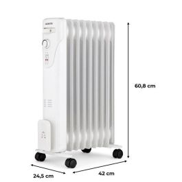 Oceanic OCEABH2000W2 Radiador de Aceite Eléctrico 2000W para Baño, 3 Potencias, 9 Elementos, Móvil, Blanco Oceanic OCEABH2000W2 Radiador de Aceite Eléctrico 2000W para Baño, 3 Potencias, 9 Elementos, Móvil, Blanco